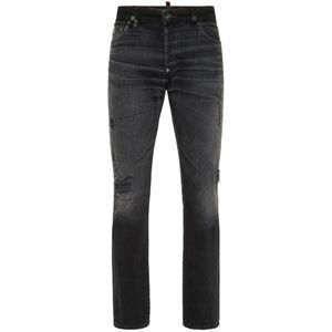 Philipp Plein, Heren, Jeans, Zwart, Maat: W31 Denim,