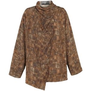 Cortana, Dames, Blouses & Shirts, Bruin, Maat: S Zijde,