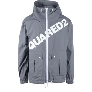 Dsquared2, Heren, Jassen, Grijs, Maat: L Katoen,