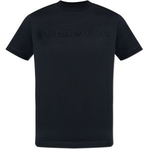 Emporio Armani - T-shirt met Logo - Zwart - Heren - 100% Katoen