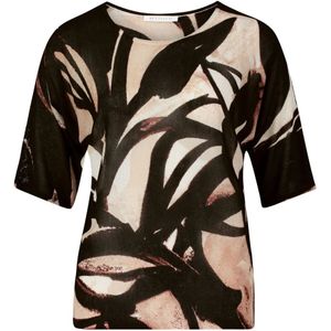 Betty & Co - Fijngebreide Trui - Zwart - Dames - Met Print