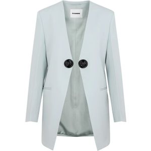 Jil Sander, Dames, Jassen, Blauw, Maat: XS Wol,