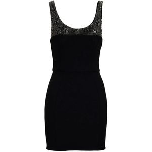 Elisabetta Franchi, Dames, Jurken, Zwart, Maat: M Poliester,