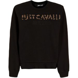 Just Cavalli, Dames, Sweatshirts & Hoodies, Zwart, Maat: S Katoen,
