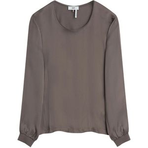 Cinque - Satin Shirt - Bruin - Dames - Met Klassieke Designelementen