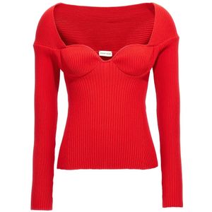 Magda Butrym, Dames, Truien, Rood, Maat: 2XS Viscose,