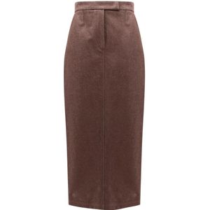 Max Mara - Kokerrok - Bruin - Katoen