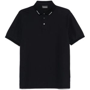 Emporio Armani - Poloshirt - Middernachtblauw - Korte Mouwen - Knoopsluiting