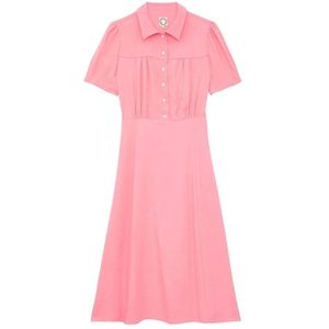 Ines de la Fressange Paris, Dames, Jurken, Roze, Maat: 2XS Viscose,