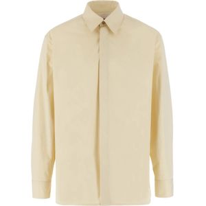 Jil Sander, Heren, Overhemden, Beige, Maat: M Katoen,