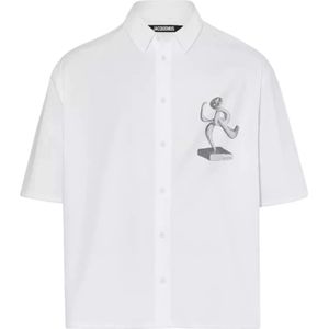 Jacquemus, Heren, Overhemden, Wit, Maat: M Katoen,