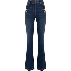 Elisabetta Franchi, Dames, Jeans, Blauw, Maat: W26 Katoen,
