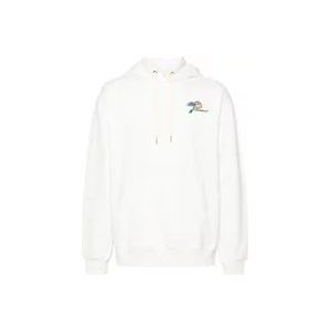 Casablanca Wit Tennis Logo Sweatshirt , White , Heren , Maat: S