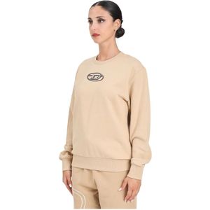 Diesel, Dames, Sweatshirts & Hoodies, Beige, Maat: XS Katoen,