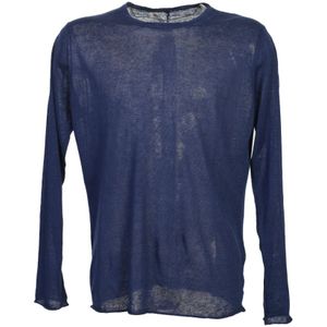 Original Vintage, Heren, Tops, Blauw, Maat: M Linnen,