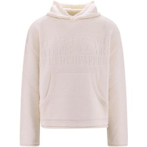 MM6 Maison Margiela, Heren, Sweatshirts & Hoodies, Wit, Maat: S Wol,