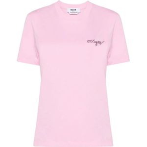 Msgm, Dames, Tops, Roze, Maat: XS Katoen,