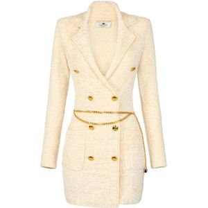 Elisabetta Franchi, Dames, Jurken, Beige, Maat: XS Katoen,