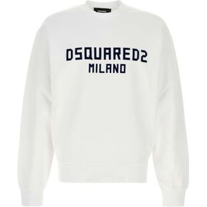 Dsquared2, Heren, Sweatshirts & Hoodies, Wit, Maat: S
