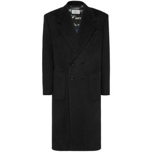 Philipp Plein, Heren, Mantels, Zwart, Maat: 2XL Wol,