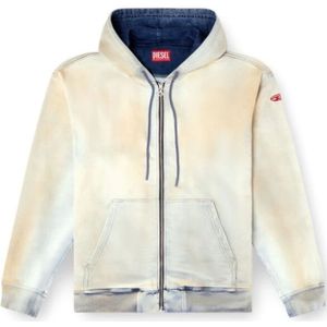 Diesel, Heren, Sweatshirts & Hoodies, Beige, Maat: L Katoen,