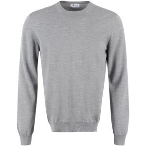 THE (Alphabet), Heren, Truien, Grijs, Maat: L Wol,