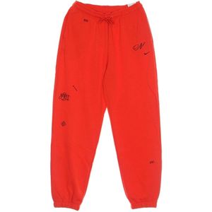 Nike, Dames, Broeken, Rood, Maat: L Fleece,