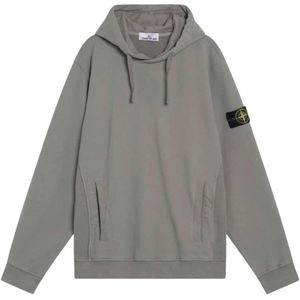 Stone Island, Heren, Sweatshirts & Hoodies, Grijs, Maat: M Katoen,