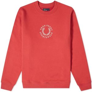 Fred Perry, Heren, Sweatshirts & Hoodies, Rood, Maat: M Katoen,