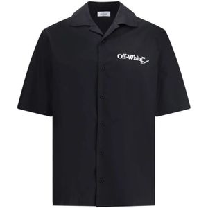 Off White, Heren, Overhemden, Zwart, Maat: S Katoen,