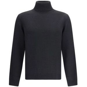 Roberto Collina, Heren, Truien, Zwart, Maat: 2XL Wol,