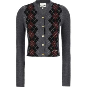 Ganni, Dames, Truien, Grijs, Maat: XS Wol,