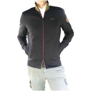 Aeronautica Militare, Heren, Sweatshirts & Hoodies, Zwart, Maat: S Katoen,