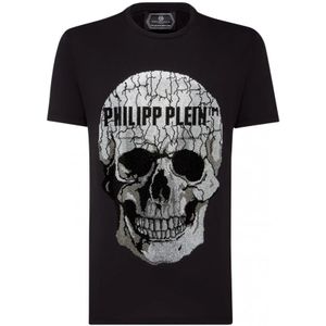 Philipp Plein, Heren, Tops, Zwart, Maat: S Katoen,