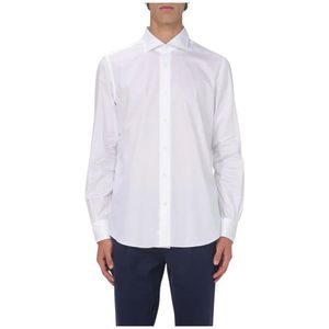 Mazzarelli, Heren, Overhemden, Wit, Maat: L Katoen,