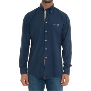 Harmont & Blaine, Heren, Overhemden, Blauw, Maat: M Katoen,