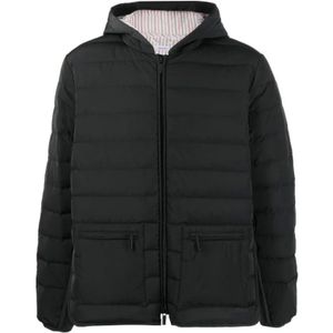 Thom Browne, Heren, Jassen, Zwart, Maat: XL Katoen,