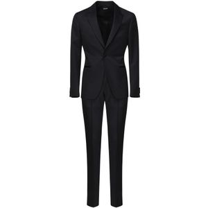 Zegna, Heren, Pakken, Blauw, Maat: 2XL Wol,