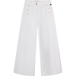 Busnel, Dames, Broeken, Wit, Maat: XS Linnen,