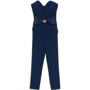 Elisabetta Franchi, Dames, Jumpsuits & Playsuits, Blauw, Maat: L Poliester,