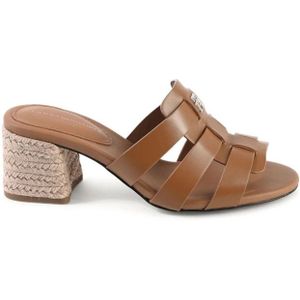 Tommy Hilfiger Leren Muiltjes Cognac