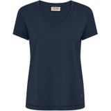 Mos Mosh - Mmdala V-Ss Basic Tee - Blauw - Dames - Korte Mouwen
