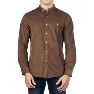 Polo Ralph Lauren, Heren, Overhemden, Bruin, Maat: S Corduroy,