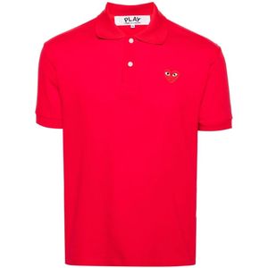 Comme des Garçons Play, Heren, Tops, Rood, Maat: L Zijde,