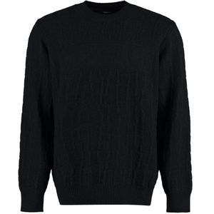 Versace - Geribbelde Wollen Trui - Zwart - Heren