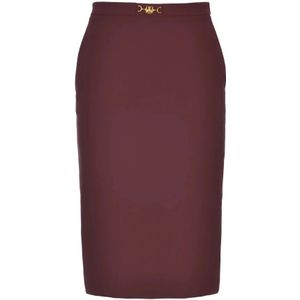 Elisabetta Franchi, Dames, Rokken, Rood, Maat: XL Poliester,