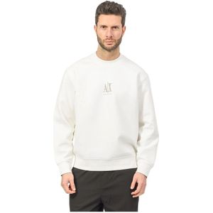 Armani Exchange, Heren, Sweatshirts & Hoodies, Wit, Maat: XL Katoen,