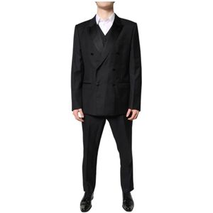 Dolce & Gabbana, Heren, Pakken, Zwart, Maat: XL Zijde,