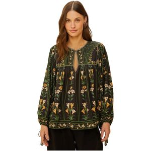 Farm Rio, Dames, Blouses & Shirts, Veelkleurig, Maat: XS Linnen,