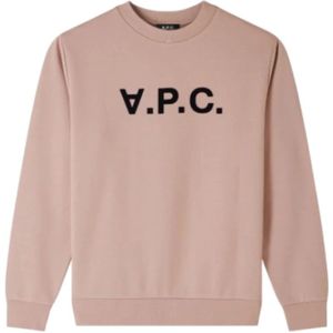 A.p.c., Heren, Sweatshirts & Hoodies, Roze, Maat: S Velours,